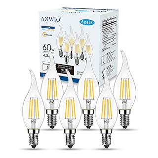 Bombilla De Filamento Led Anwio Con Punta De Llama Base E12 Bombilla De Filamento Led Anwio Con Punta De Llama Base E12