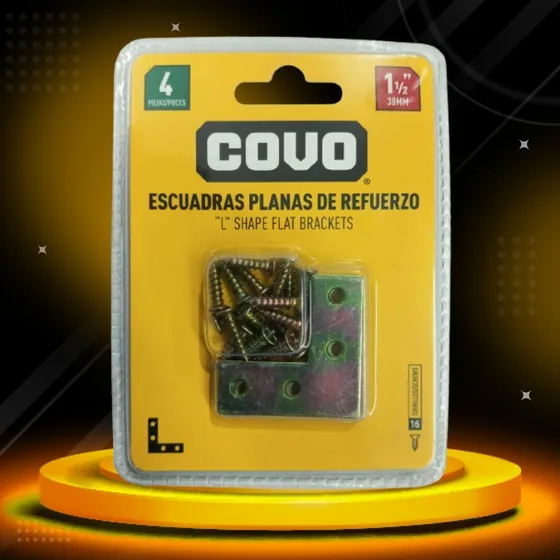 Escuadras Planas De Refuerzo 1-1/2'' 4 Piezas Covo