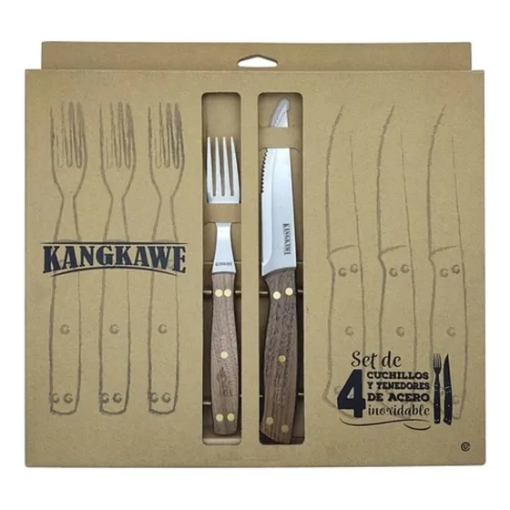 Set 8 Piezas Cuchillos + Tenedor Kangkawe Premium Cocina