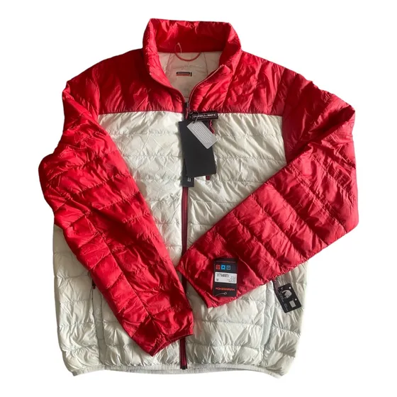 Chaqueta Hawke&co M181 Hombre Roja Blanco Pluma Talla M.