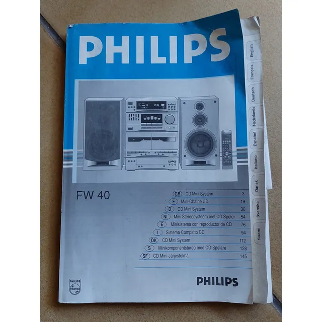 Manual De Equipo Minicomponente Philips Fw 40