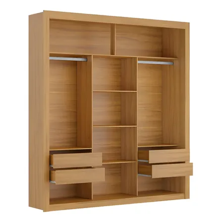 Closet Casal 4 Gavetas 100% MDF Amoudi Móveis Cor Freijó