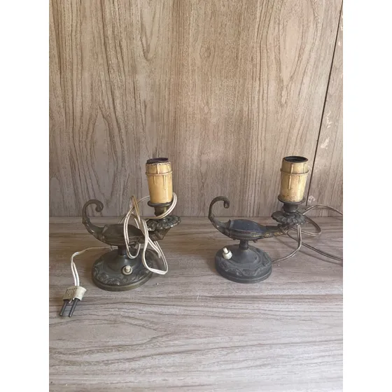 Portatil De Bronce Lampara Aladino Ronce Blanco