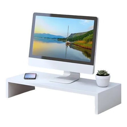 Elevador De Monitor Armable Madera Escritorio Oficina Blanco