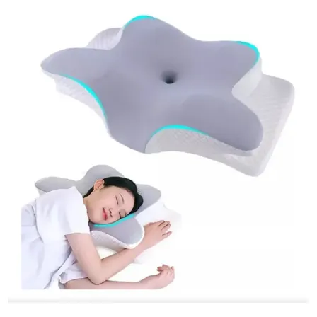 Travesseiro Ortopédico Cervical 2 Em 1 Para Dormir Light Grey