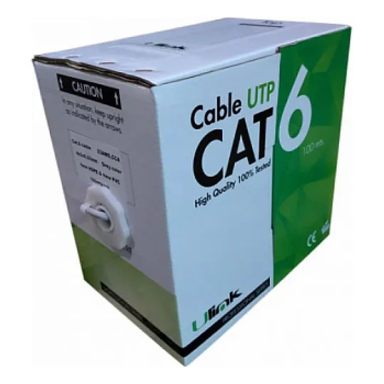 Cable Utp Cat6 100 Mts, 23 Awg, Cca Pvc. Gris