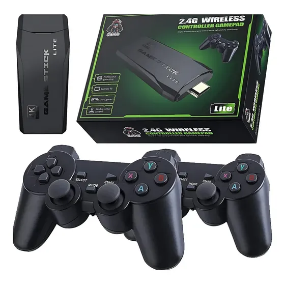 Game Stick Retro Joystick Color Negro Hdmi Lite 4k Portatil