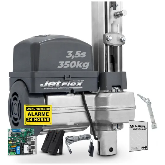 Kit Motor Portão Basculante Ppa Jetflex 1/3 1,5m Aluminio Cor Cinza 127/220v