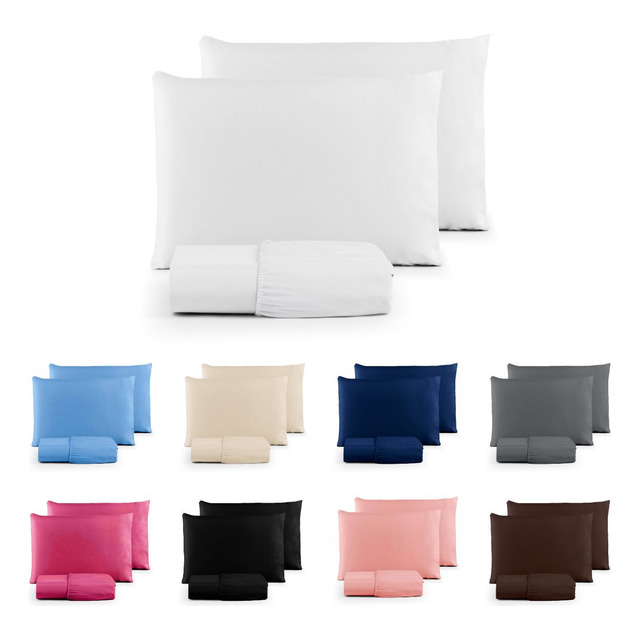 Jogo De Lençol Casal 3 Peças 400 Fios Percal 30cm Altura