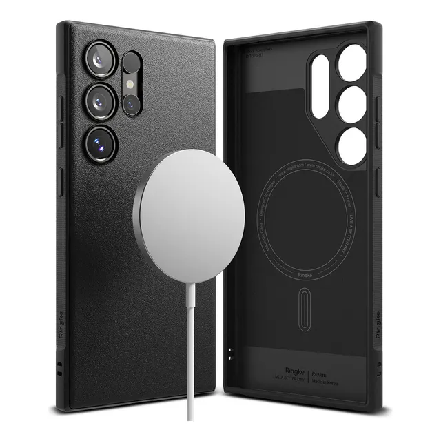 Case Estuche Funda Ringke Onyx Magnetic Para Samsung Galaxy S24 Ultra | Compatible Magsafe | Antideslizante Delgado Flexible | Soporte Correas | Protección De Grado Militar - Antichoque Negro