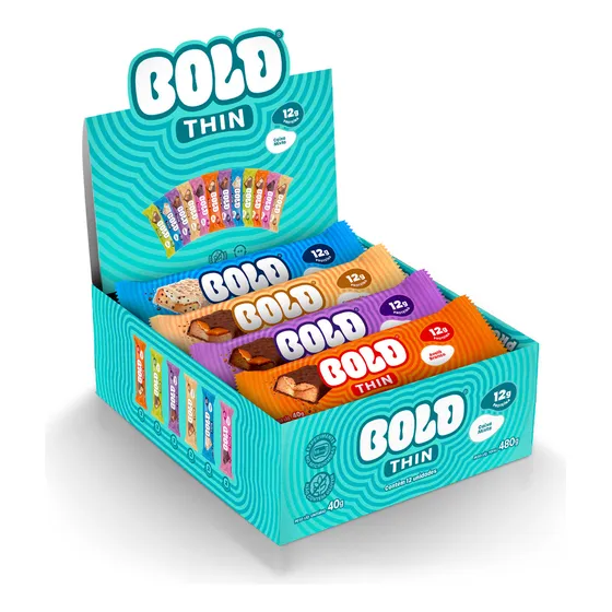 Barra de Proteina Bold Thin Caixa Mista (12 Unid.)