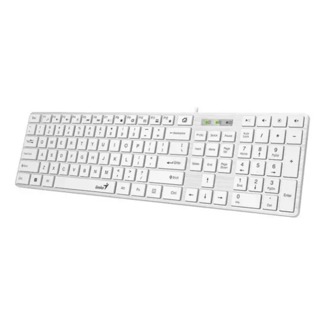 Teclado Genius Smart Slimstar 126 Usb Multimedia Sp White