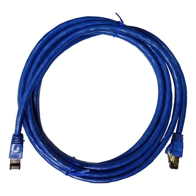 Cable De Red S/ftp Patch Cord Blindado Cat8 Azul 10pies