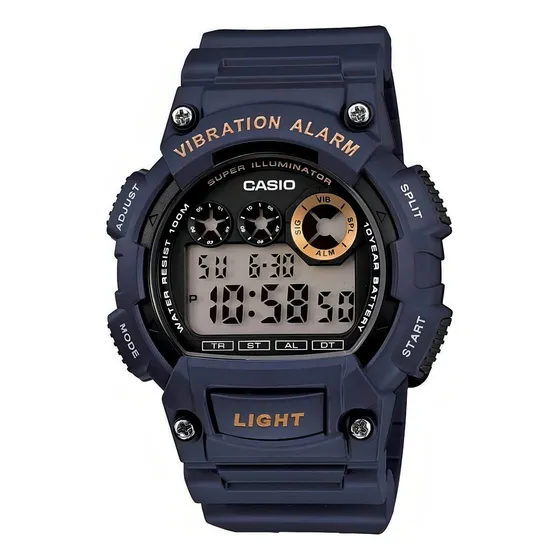 Reloj Casio W-735h-2avdf con alarma vibratoria para hombre, color azul