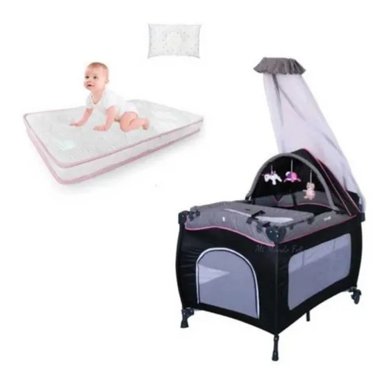 Cuna Plegable New Modelo Para Bebe Recien Nacido Con Colchon