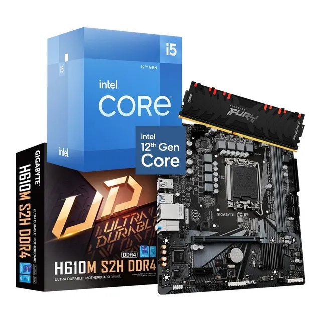 Combo Pc Gamer Intel I5 12400 S1700 12gen + H610 + 8gb Ddr4