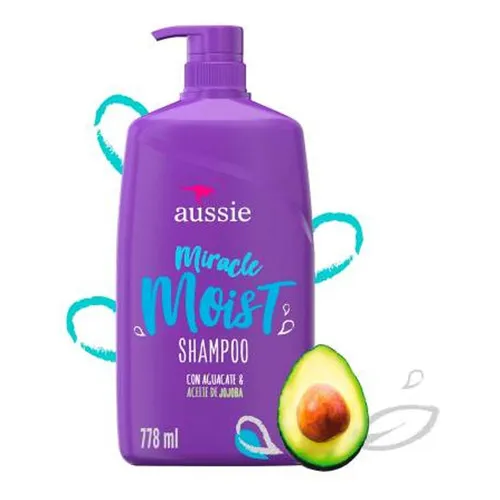  Shampoo Aussie Miracle Moist Aguacate Y Aceite Jojoba 778 Ml