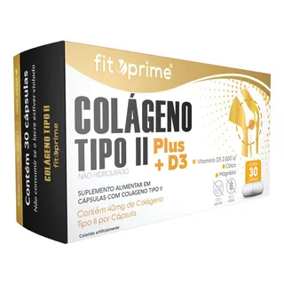 Suplemento Em Cåpsulas Fitoprime Colågeno Tipo 2 40mg + Vitamina D3 Cålcio E Magnésio 30 Cåpsulas Suplemento Em Cåpsulas Fitoprime Colågeno Tipo 2 40mg + Vitamina D3 Cålcio E Magnésio 30 Cåpsulas