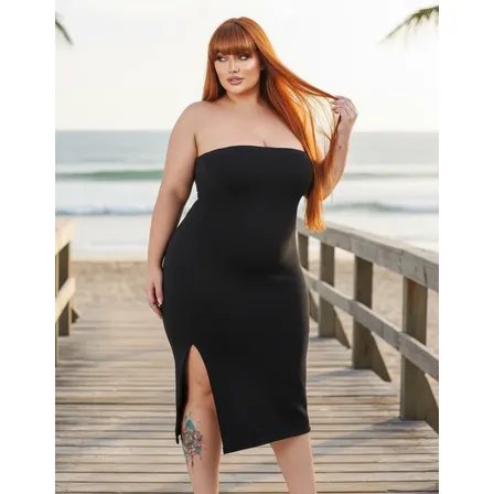Vestido Midi Plus Size Fenda Praia Tomara Que Caia G3 Oferta