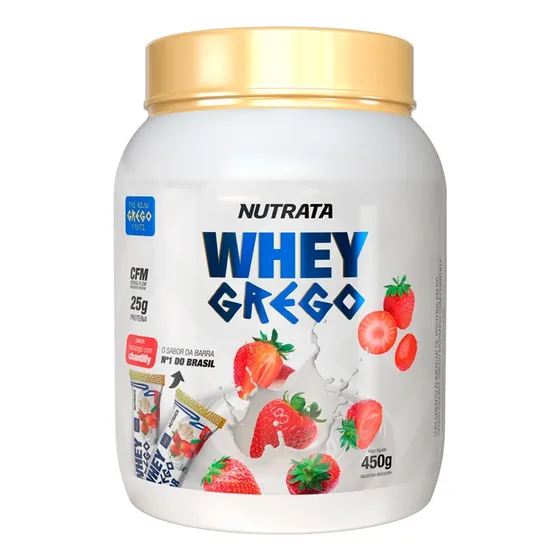 Suplemento en pó Nutrata Whey Proteins sabor morango com chantilly x 450g