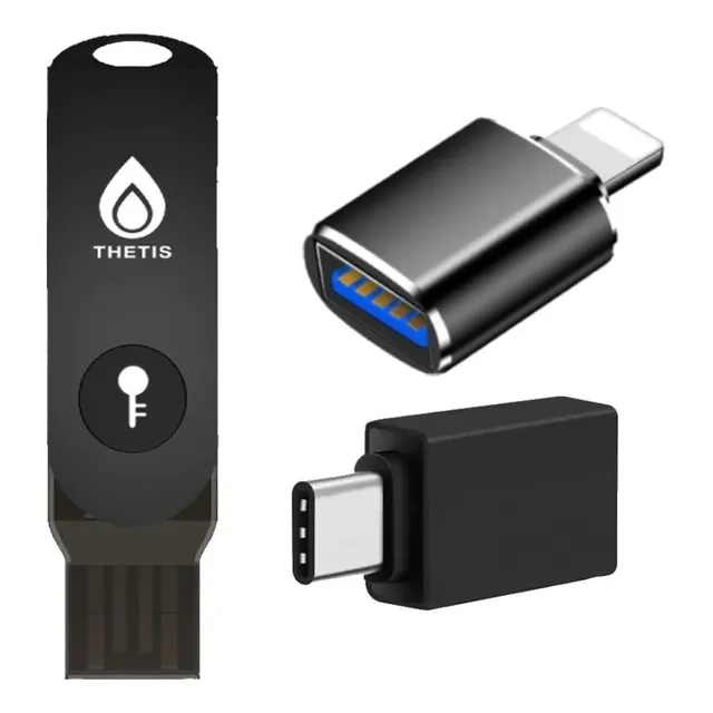 Thetis Fido2 Security Key U2f + Usb Lightning + Usb A Usb C