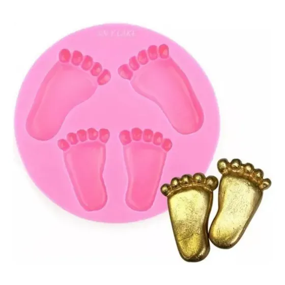 Molde De Silicona Pies ,baby Showers P/ Jabon-porcelana-fond
