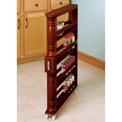 Slim Vertical Spice Rack Rueda Color Natural