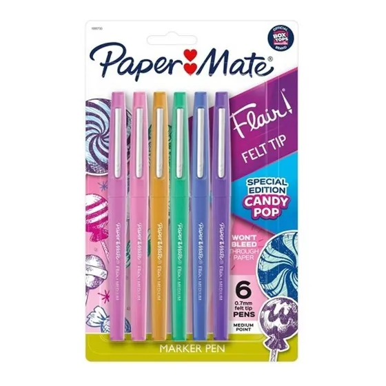 Lápices Paper Mate Candy Flair Pop 6 Unid Colorido