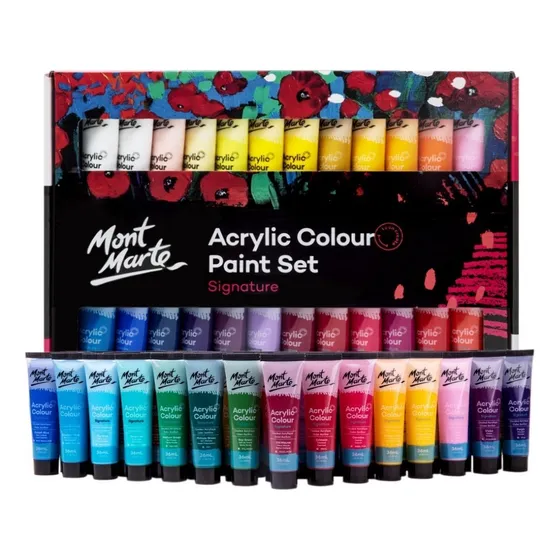 Estuche 48 Pinturas Acrílicas Mont Marte X 36 Ml Color Vivos