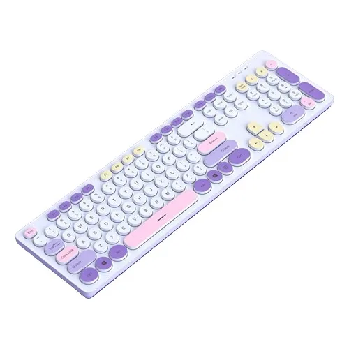 Teclado Silencioso Inalámbrico Gamer Retro 103 Keys 2.4g