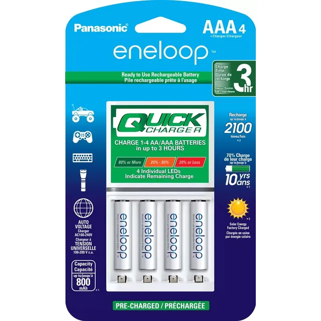 Eneloop Panasonic Bq-cc55 4 Pilas Aaa + Cargador