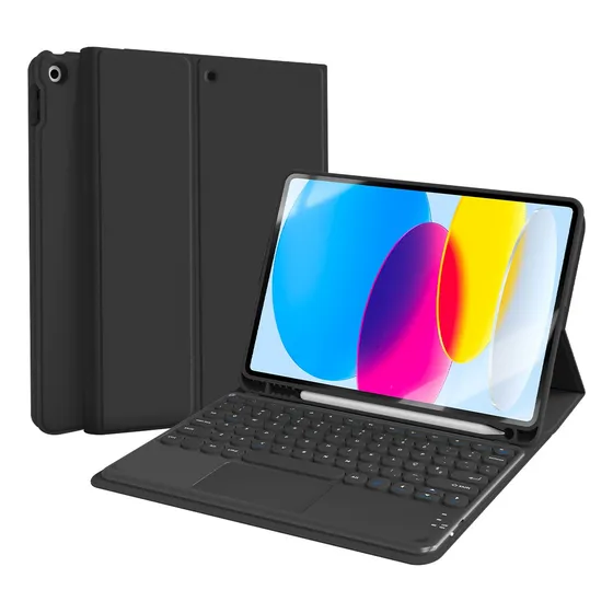Capa P/ iPad 10a Geração 10.9 Wb Com Teclado E Trackpad. Cor Preto
