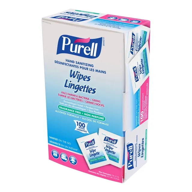 Toallitas De Mano Desinfectantes Purell Individuales 100pz