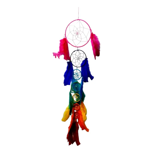 Atrapasueños 7 Deseos  7 Aros Unidos / 80 Cm Aprox De Largo