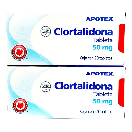 2 Clortalidona 50 Mg C/20 Tabletas Apotex