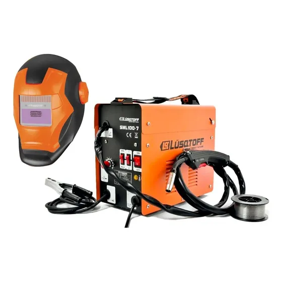 Maquina Soldar Mig Lusqtoff Flux Alambre Careta Fotosensible Color Naranja Frecuencia 50 Hz