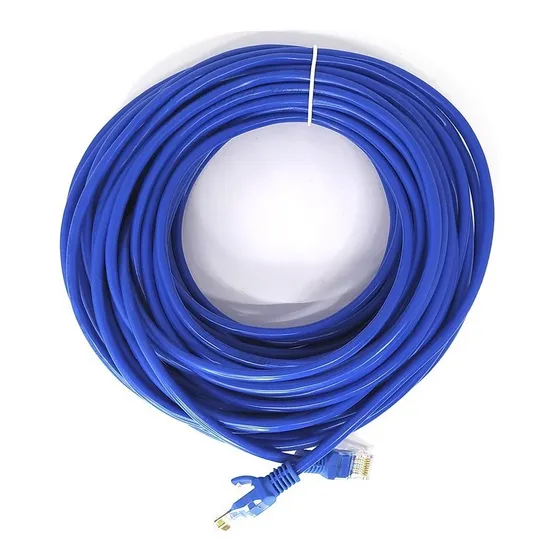 Cabo De Rede Cat5 Lan 15 Metros Ethernet Rj45 Azul Crimpado