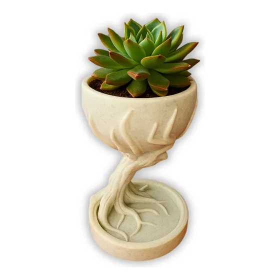 Maceta Árbol Artística Color Mármol 18cm - Decoración