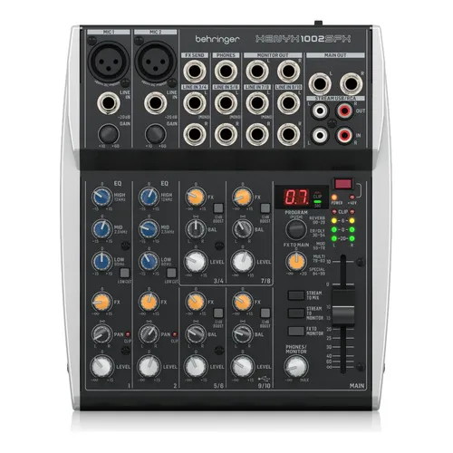Mixer analógico Behringer Xenyx 1002sfx de 10 entradas