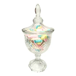 Bomboniere Pote Bala Vidro Baleiro Taça Cor Incolor 26cm Bomboniere Pote Bala Vidro Baleiro Taça Cor Incolor 26cm