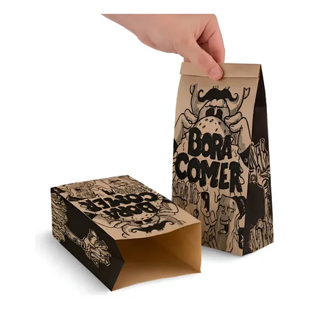 Embalagem Para Delivery Saco Kraft Personalizado 100un