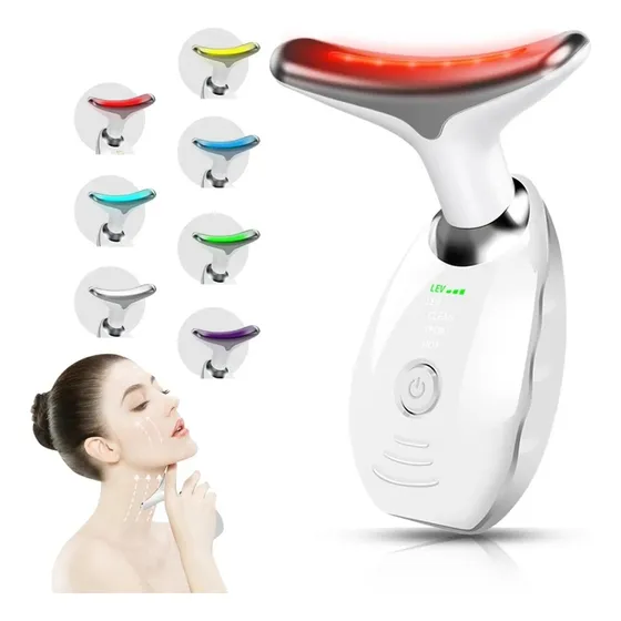 Masajeador Facial 7 Luces Led Para Rostro Y Cuello