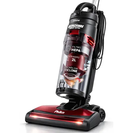 Aspirador De Pó Turbo 2000w Philco Filtro Hepa Limpa Facil Preto 220v