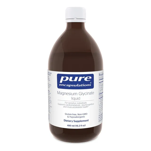 Glicinato De Magnesio Liquido Pure Encapsulations 480 Ml Sabor Sin Sabor