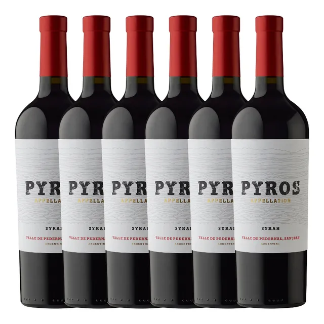 Vino Pyros Pedernal Valley Syrah 750ml X6 - Pérez Tienda