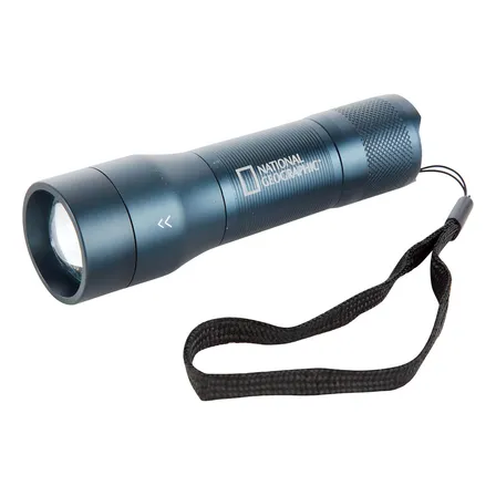Linterna Led Aluminio Enfoque 250 Lm National Geographic Linterna Azul Acero Luz Blanco