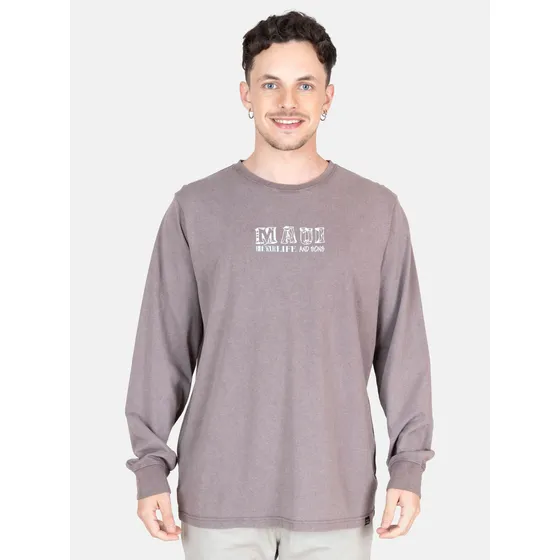 Polera Ml Daze Café Hombre Maui And Sons