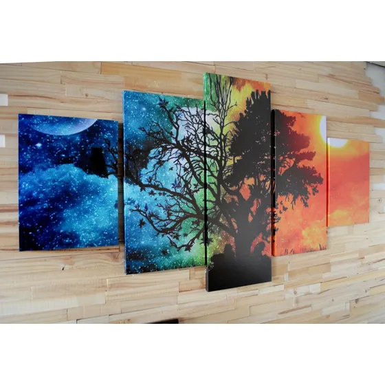 Cuadros Polipticos 150x80  Arbol Vida. Bastidor Madera.