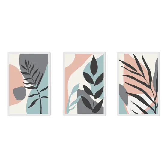 3 Cuadros Nórdicos Modernos 45x30 Marco Impreso Decofactory