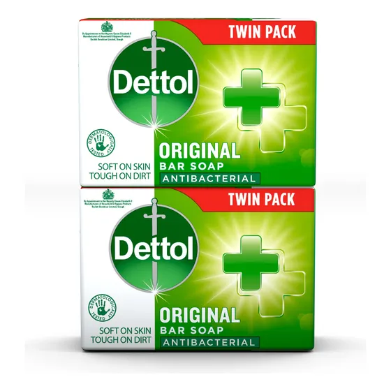 Soap Dettol, Antibacteriano, Original, 100 G, Paquete Doble